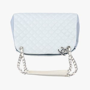 Pre-owned Chanel Mademoiselle Bowling Blue x Light Blue Caviar Leather A67642 handbag | stylenewstar
