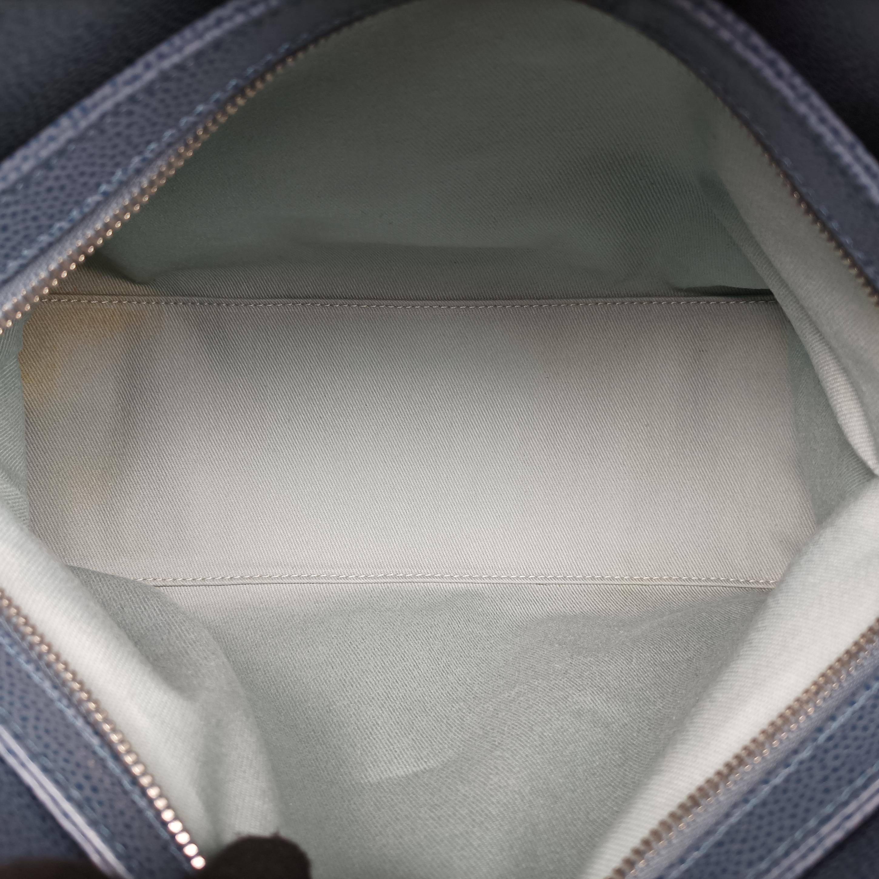 Pre-owned Chanel Mademoiselle Bowling Blue x Light Blue Caviar Leather A67642 handbag | stylenewstar