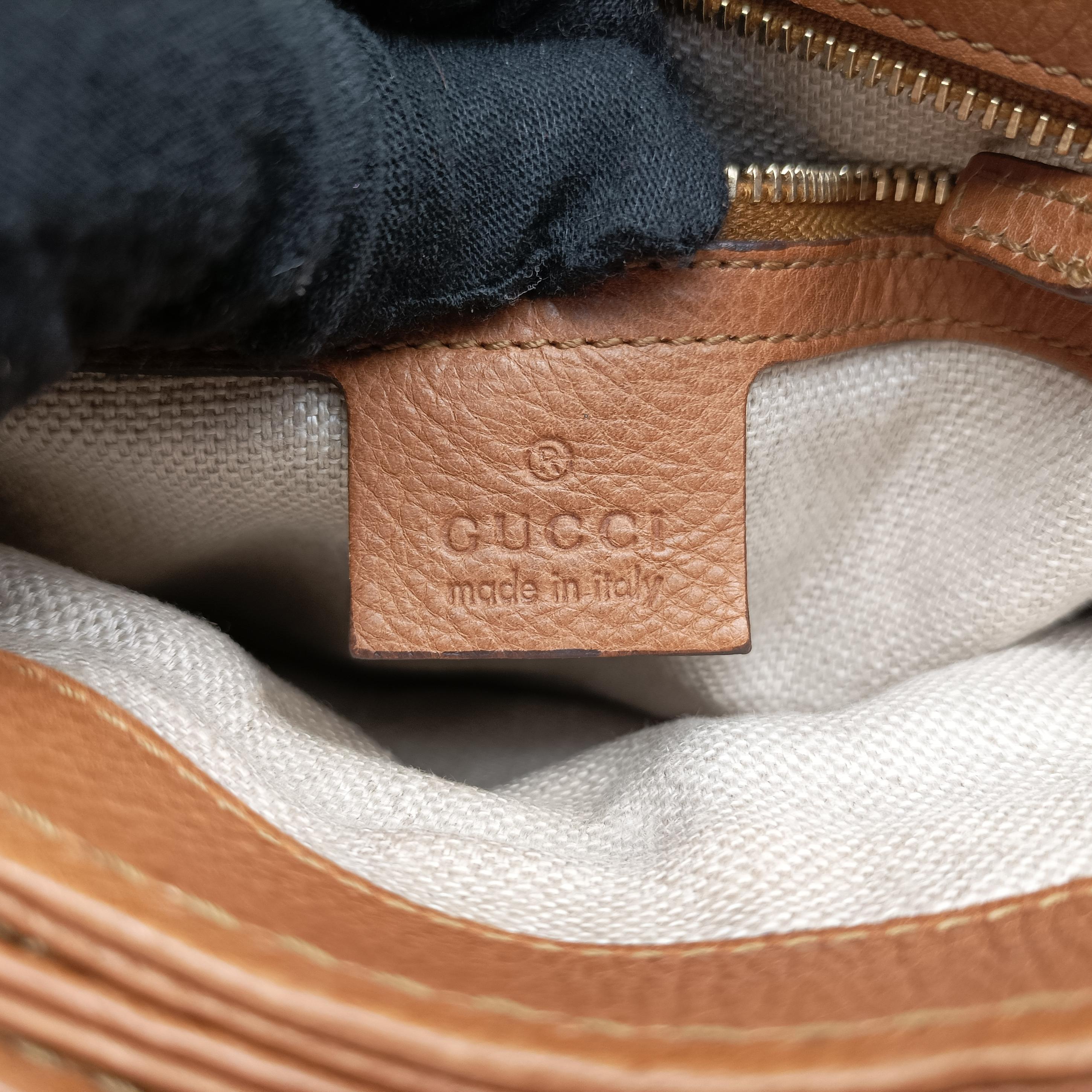 Pre-owned Gucci Marrakech Messenger Brown Canvas 257024 shoulderbag | stylenewstar