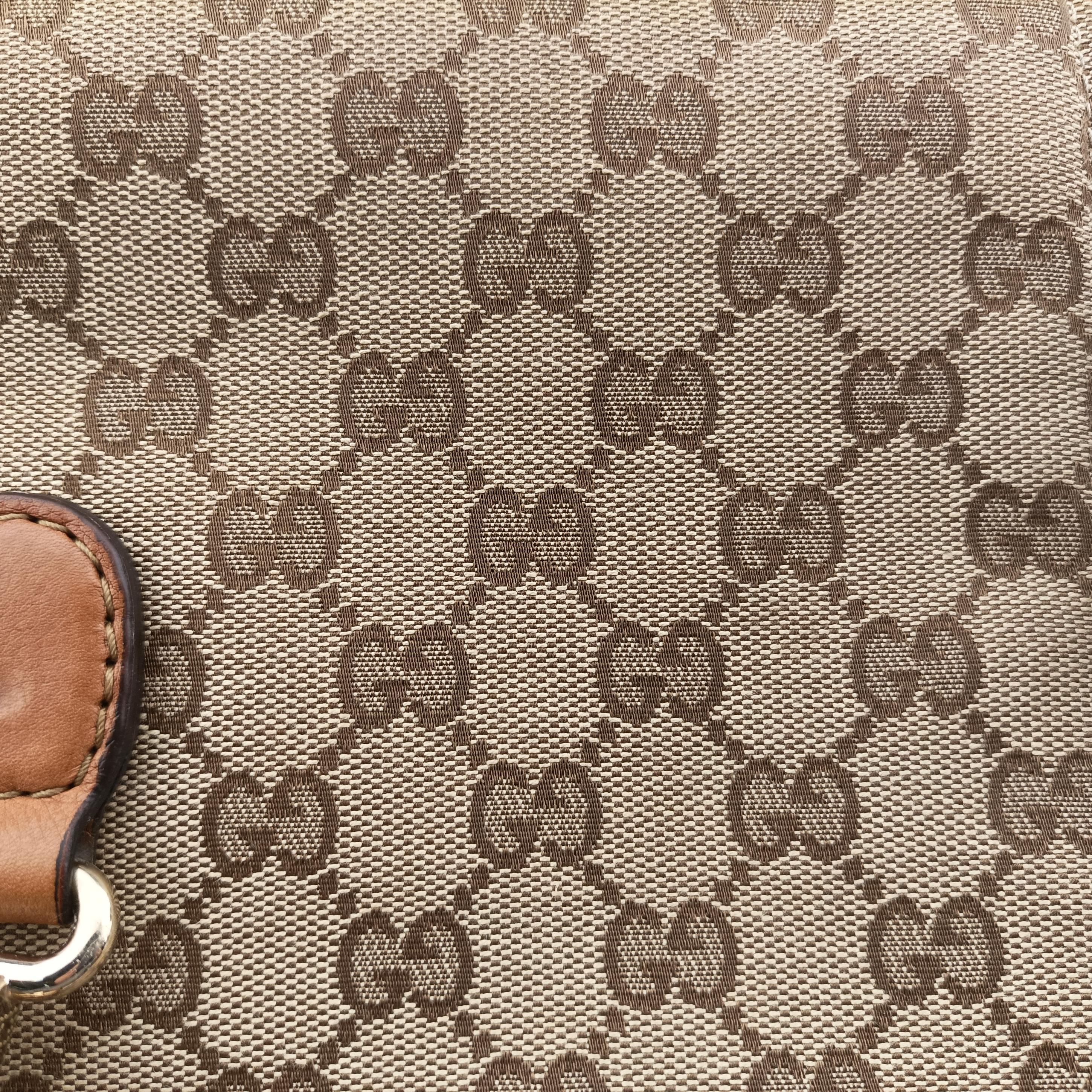 Pre-owned Gucci Marrakech Messenger Brown Canvas 257024 shoulderbag | stylenewstar