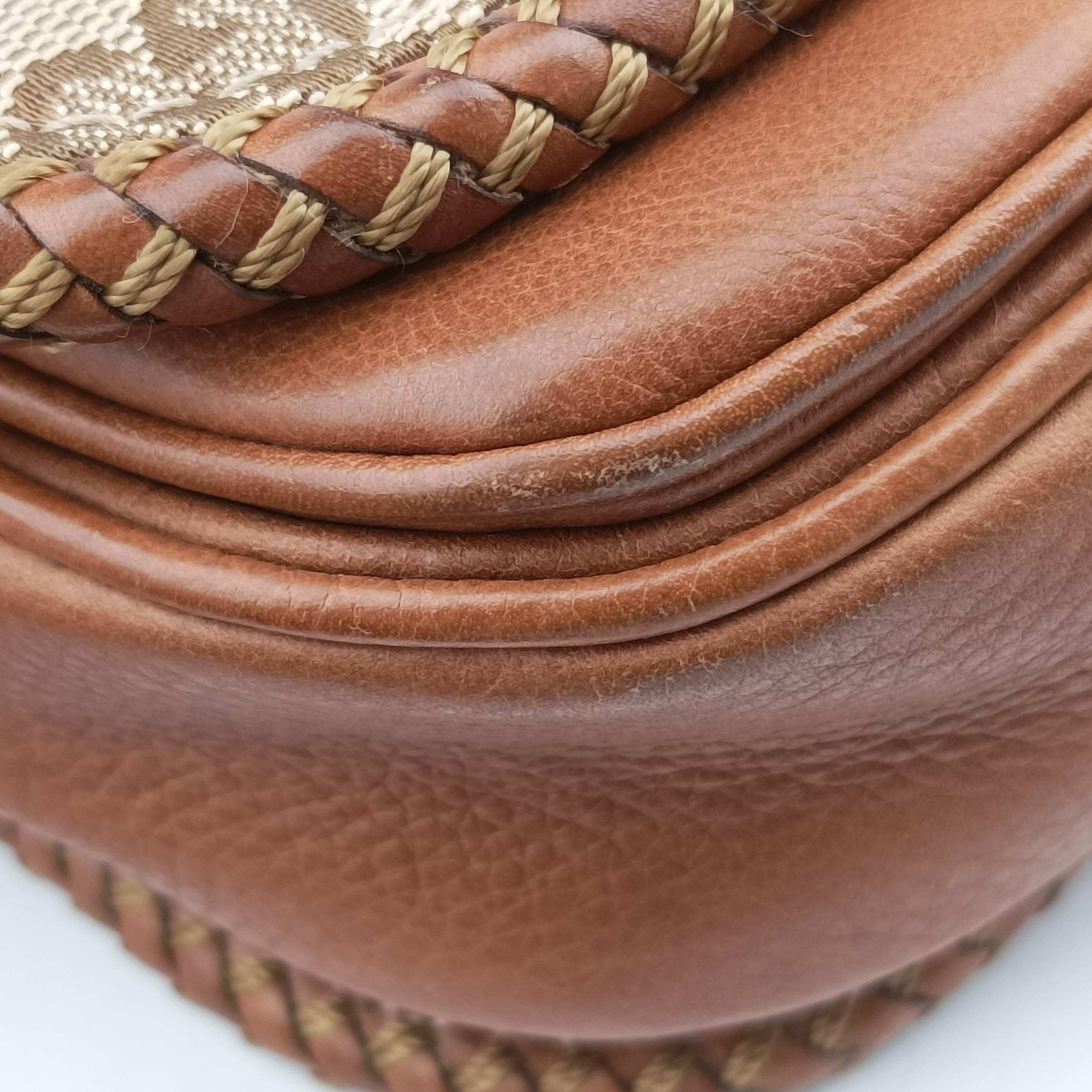 Pre-owned Gucci Marrakech Messenger Brown Canvas 257024 shoulderbag | stylenewstar