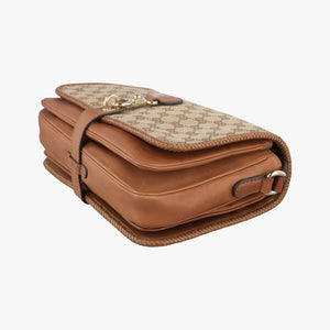 Pre-owned Gucci Marrakech Messenger Brown Canvas 257024 shoulderbag | stylenewstar