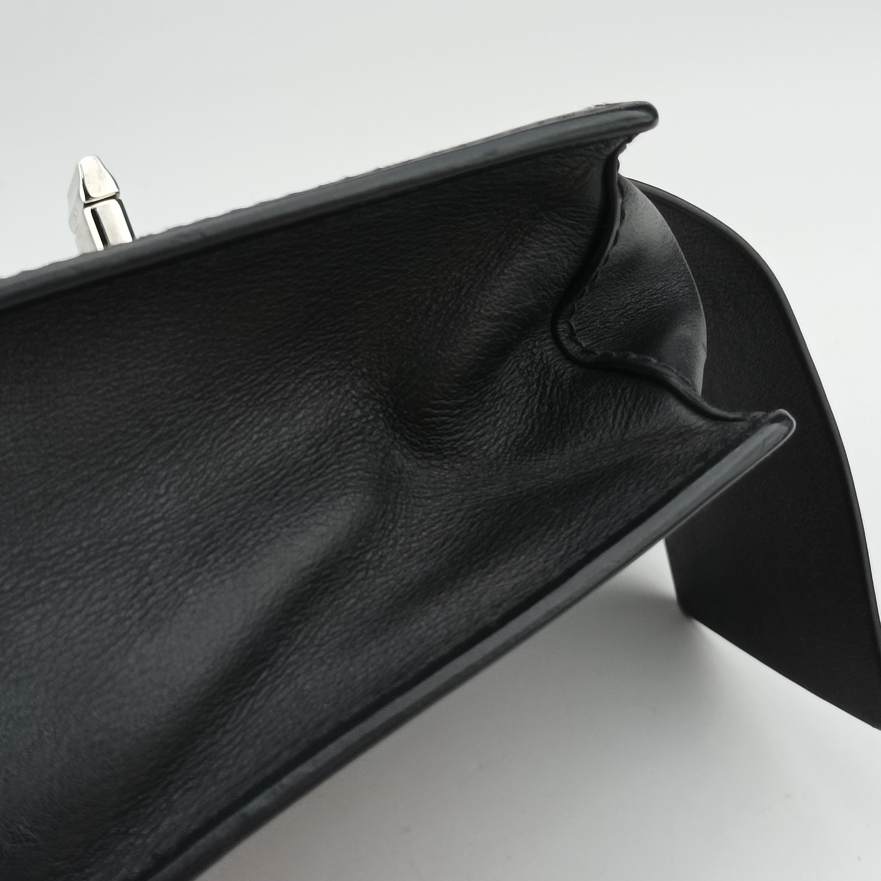 Pre-owned Prada Crystal Ribbons Black×pink×multicolor Leather 1BD067 shoulderbag | stylenewstar