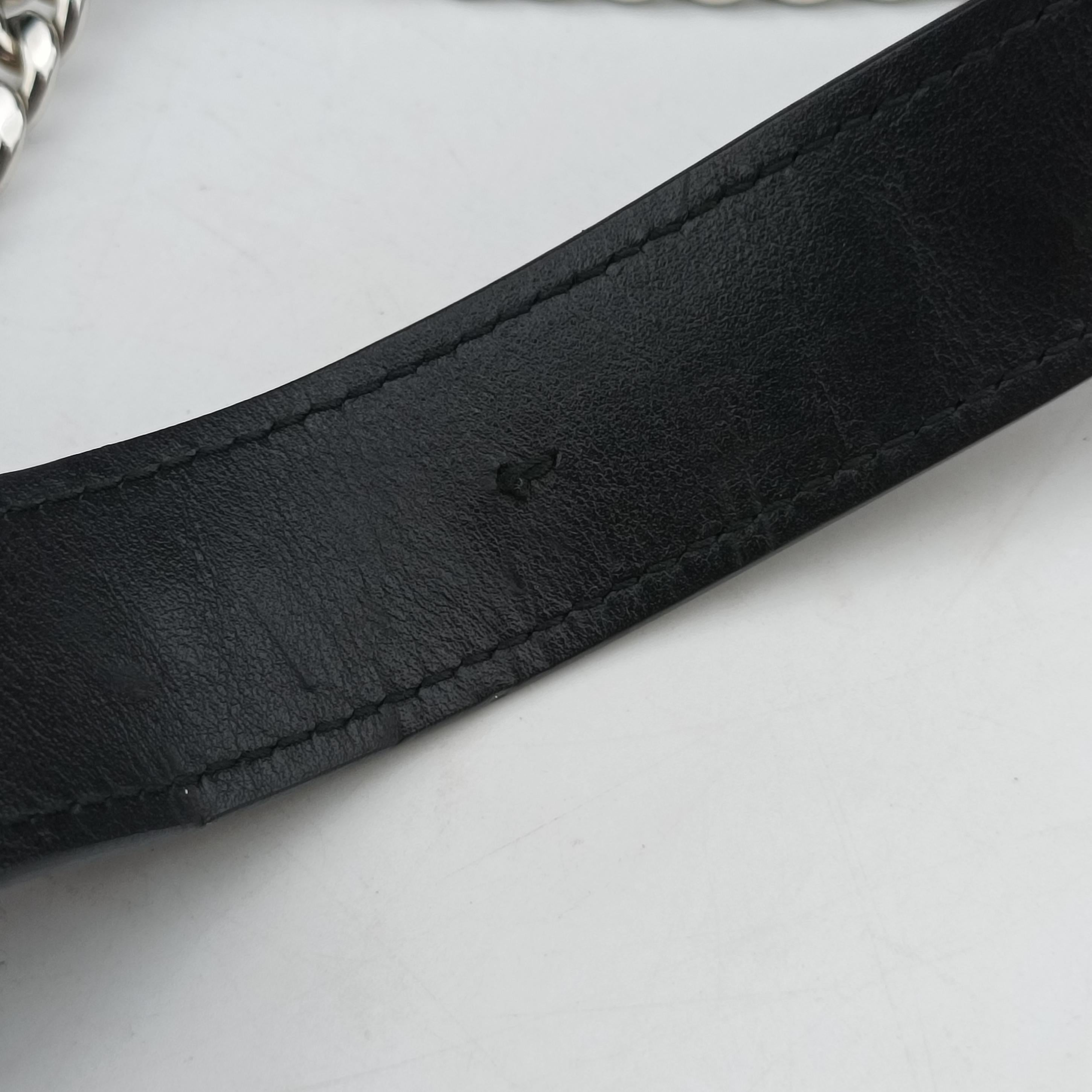 Pre-owned Prada Crystal Ribbons Black×pink×multicolor Leather 1BD067 shoulderbag | stylenewstar