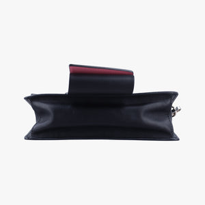 Pre-owned Prada Crystal Ribbons Black×pink×multicolor Leather 1BD067 shoulderbag | stylenewstar