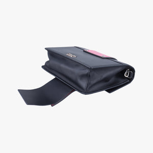 Pre-owned Prada Crystal Ribbons Black×pink×multicolor Leather 1BD067 shoulderbag | stylenewstar