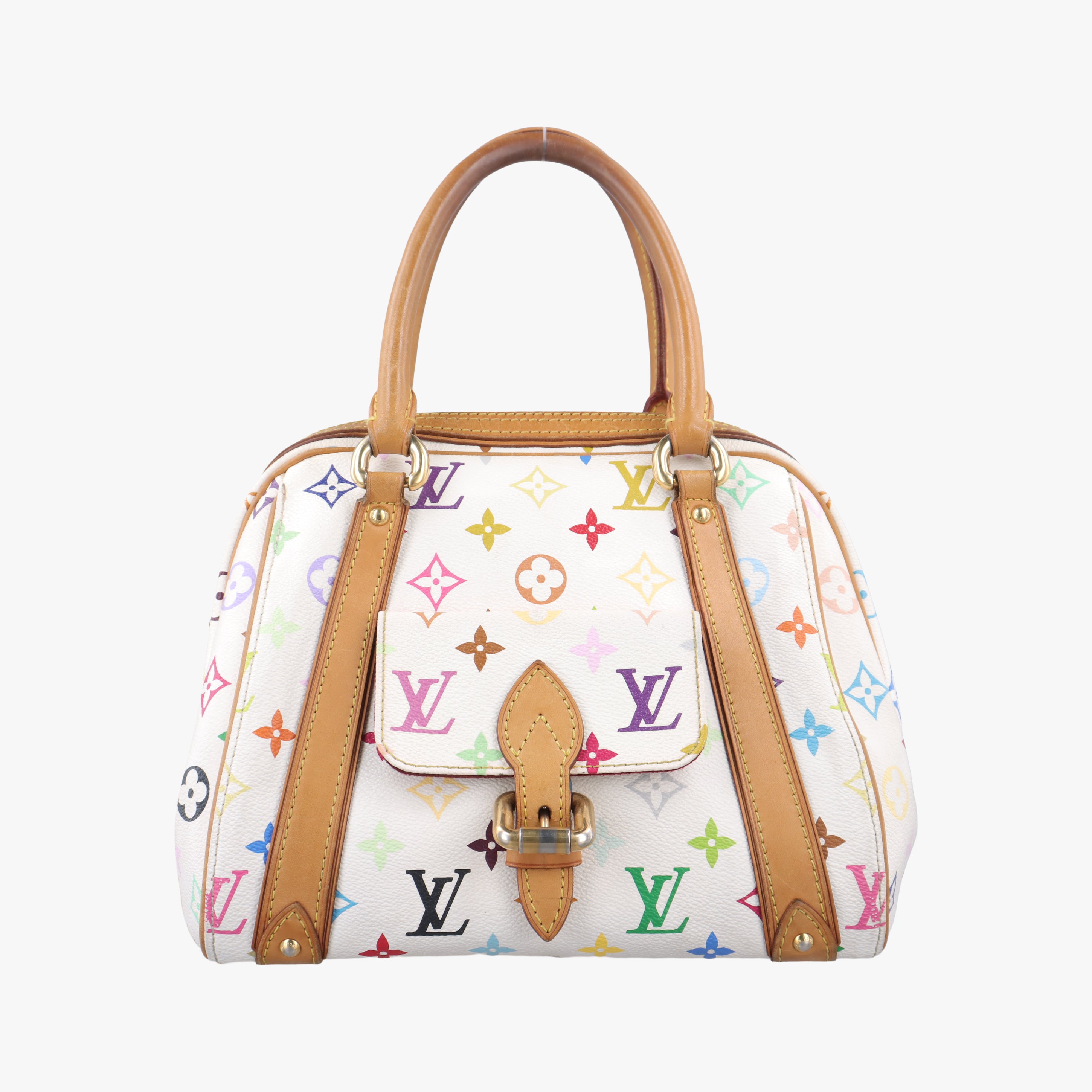 Pre-owned Louis Vuitton PRISCILLA white Monogram Multicolor M40096 handbag | stylenewstar