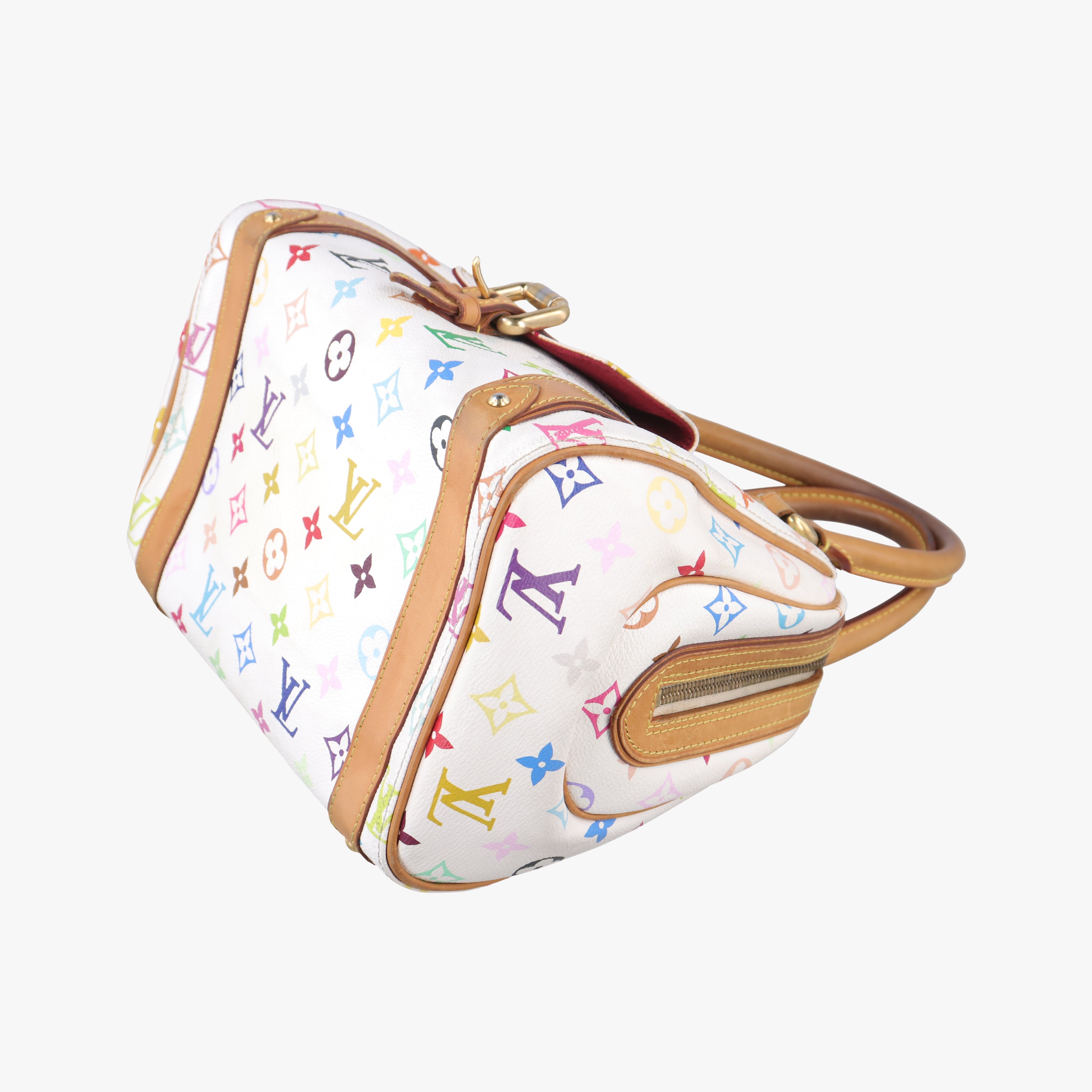 Pre-owned Louis Vuitton PRISCILLA white Monogram Multicolor M40096 handbag | stylenewstar