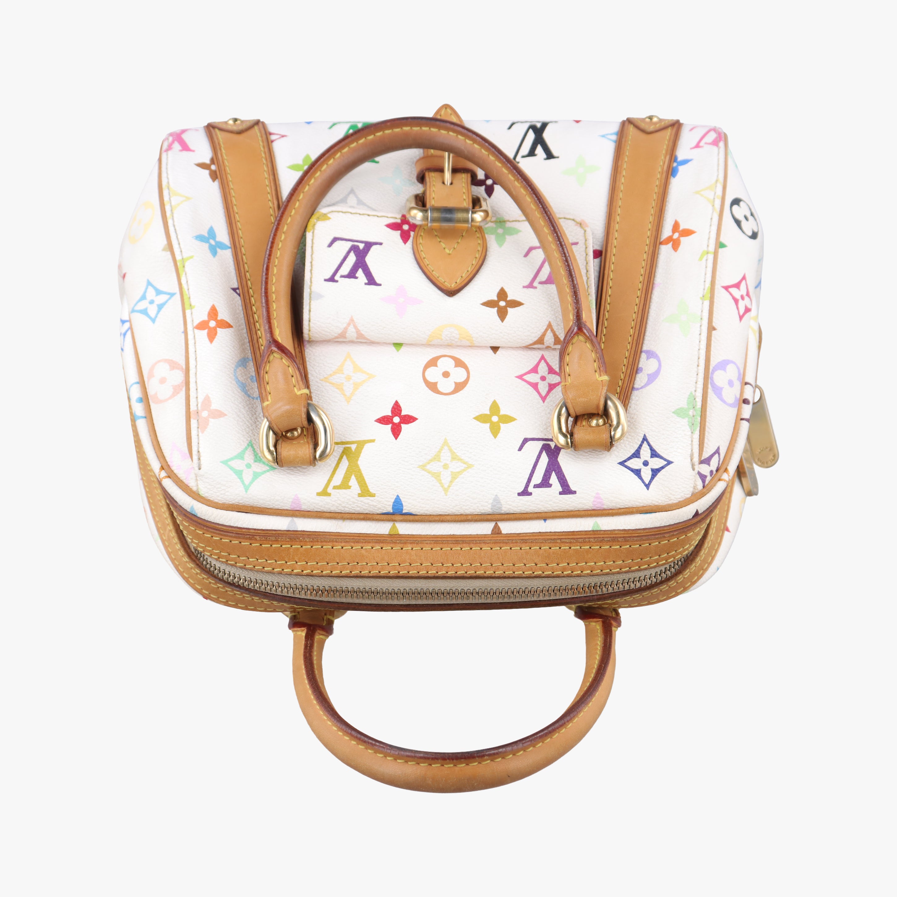 Pre-owned Louis Vuitton PRISCILLA white Monogram Multicolor M40096 handbag | stylenewstar