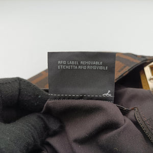 Pre-owned Fendi Baguette Zucchino Brown×Yellow canvas×leather 8BT180 shoulderbag | stylenewstar