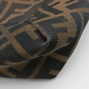 Pre-owned Fendi Baguette Zucchino Brown×Yellow canvas×leather 8BT180 shoulderbag | stylenewstar