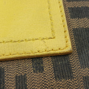 Pre-owned Fendi Baguette Zucchino Brown×Yellow canvas×leather 8BT180 shoulderbag | stylenewstar