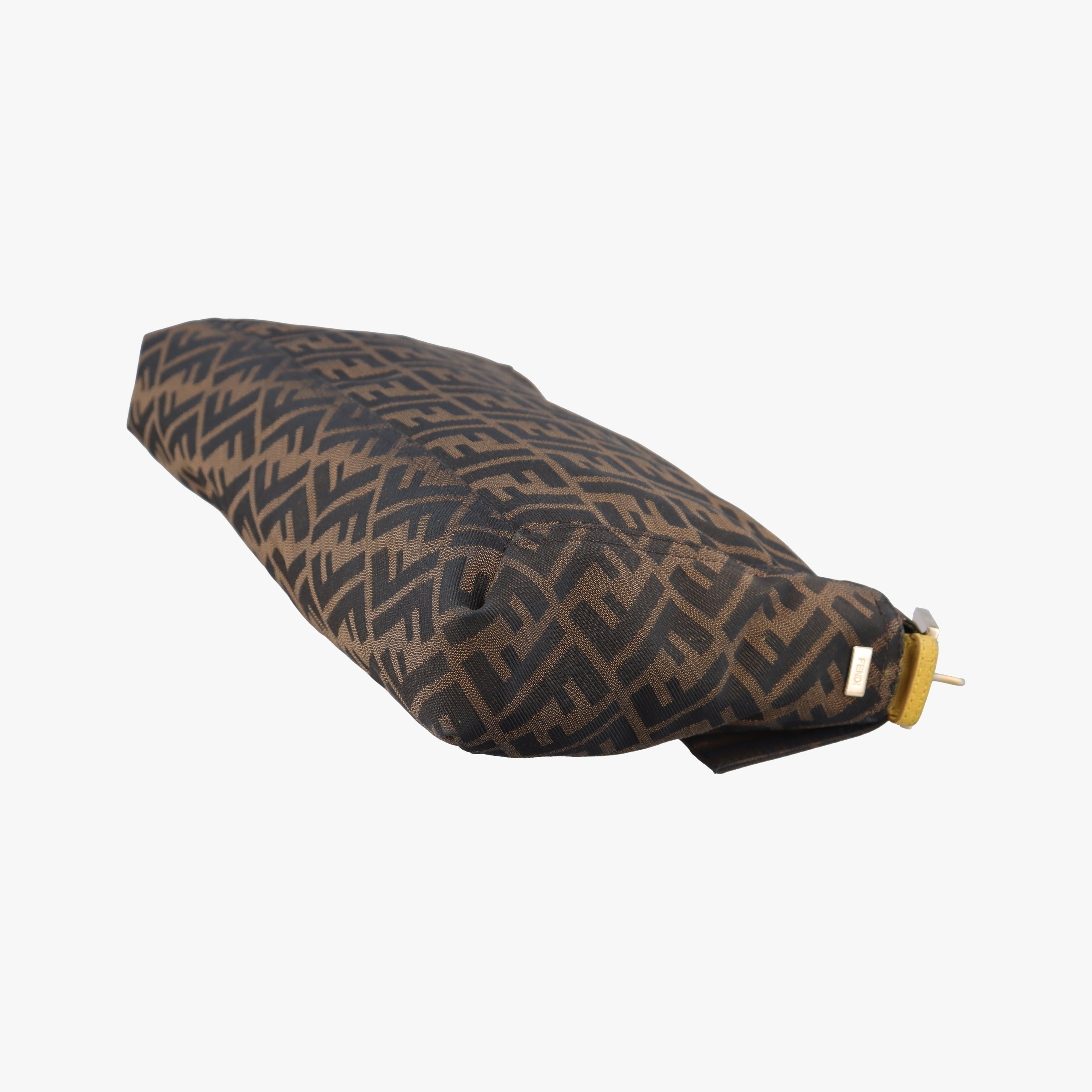 Pre-owned Fendi Baguette Zucchino Brown×Yellow canvas×leather 8BT180 shoulderbag | stylenewstar