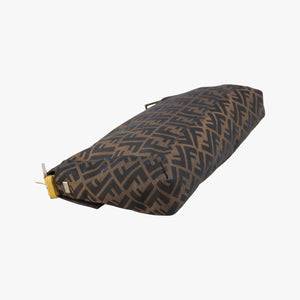 Pre-owned Fendi Baguette Zucchino Brown×Yellow canvas×leather 8BT180 shoulderbag | stylenewstar