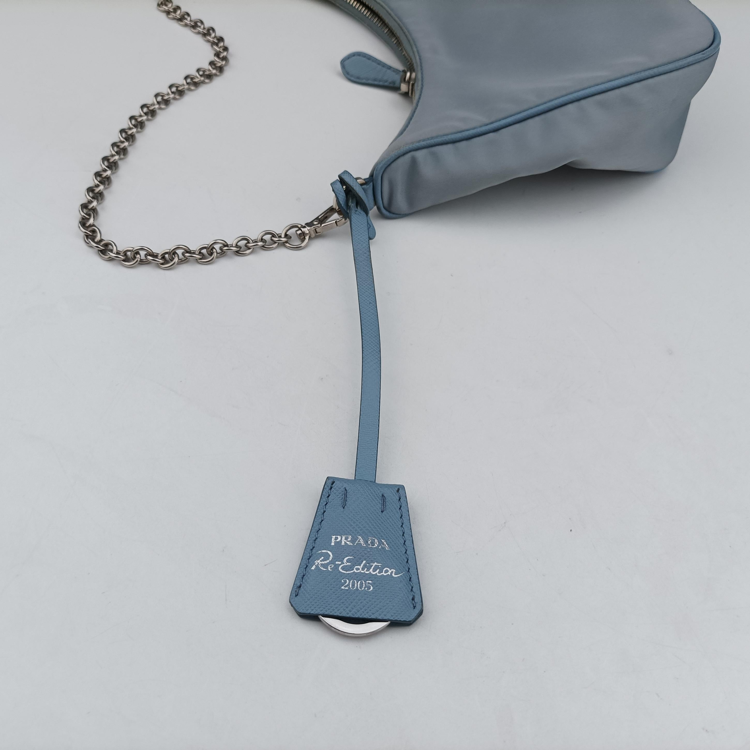 Secondhand Prada Re-Edition 2005 Re-Nylon Blue nylon 1BH204 shoulderbag | stylenewstar