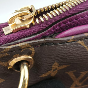 Pre-owned Louis Vuitton PALLAS Brown×CERISE Monogram Canvas×calf leather M92192 shoulderbag | stylenewstar