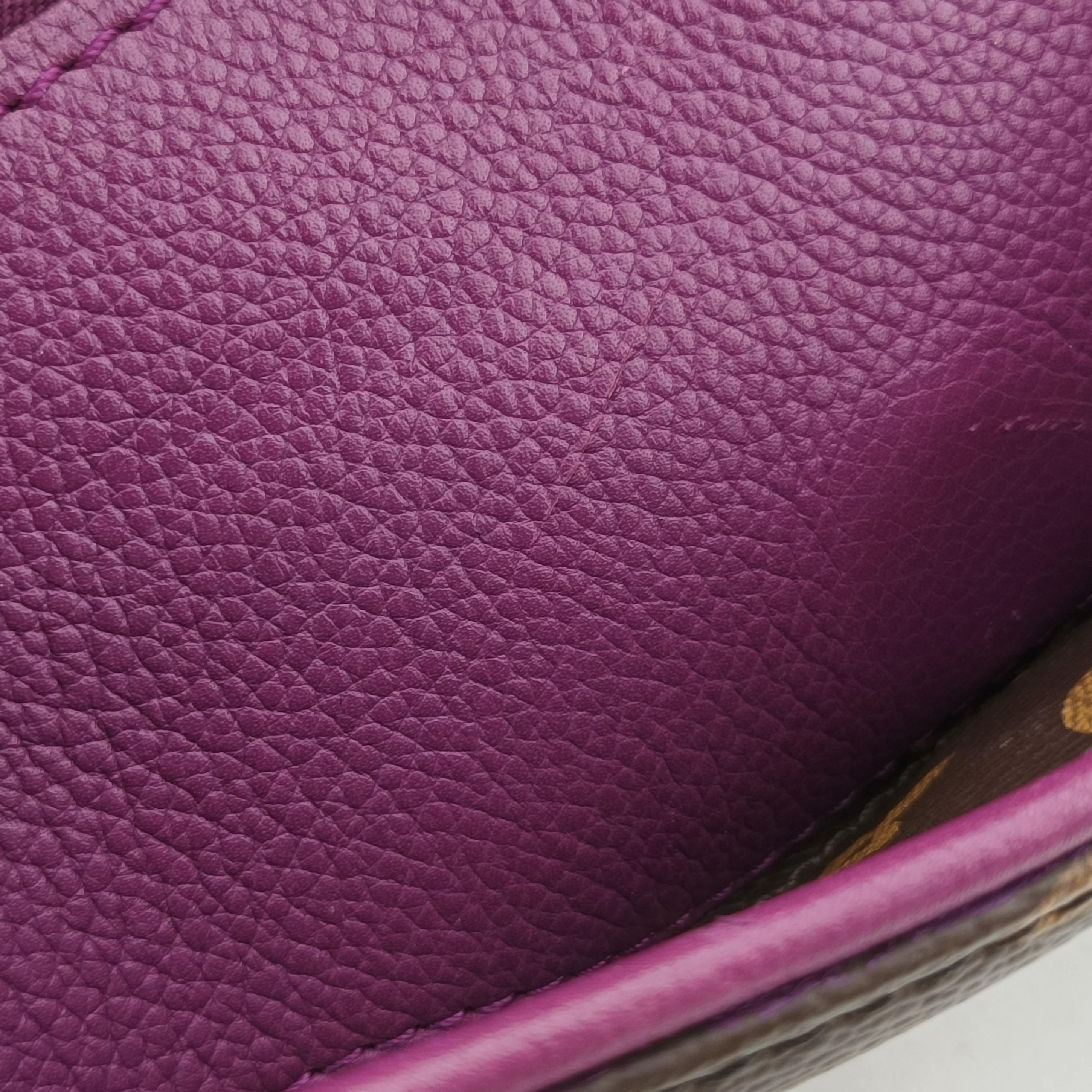 Pre-owned Louis Vuitton PALLAS Brown×CERISE Monogram Canvas×calf leather M92192 shoulderbag | stylenewstar