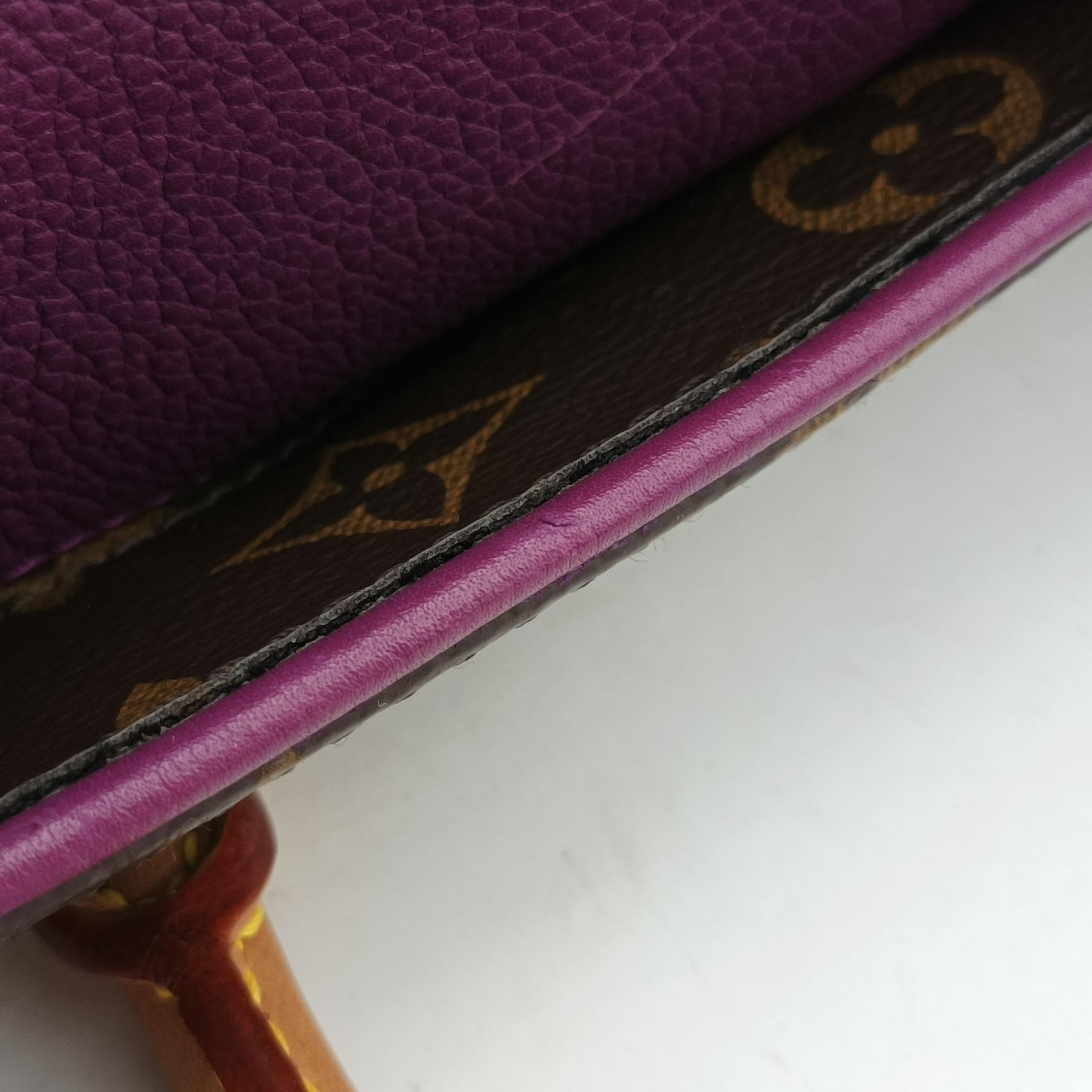 Pre-owned Louis Vuitton PALLAS Brown×CERISE Monogram Canvas×calf leather M92192 shoulderbag | stylenewstar