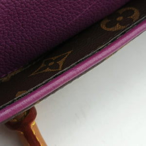 Pre-owned Louis Vuitton PALLAS Brown×CERISE Monogram Canvas×calf leather M92192 shoulderbag | stylenewstar