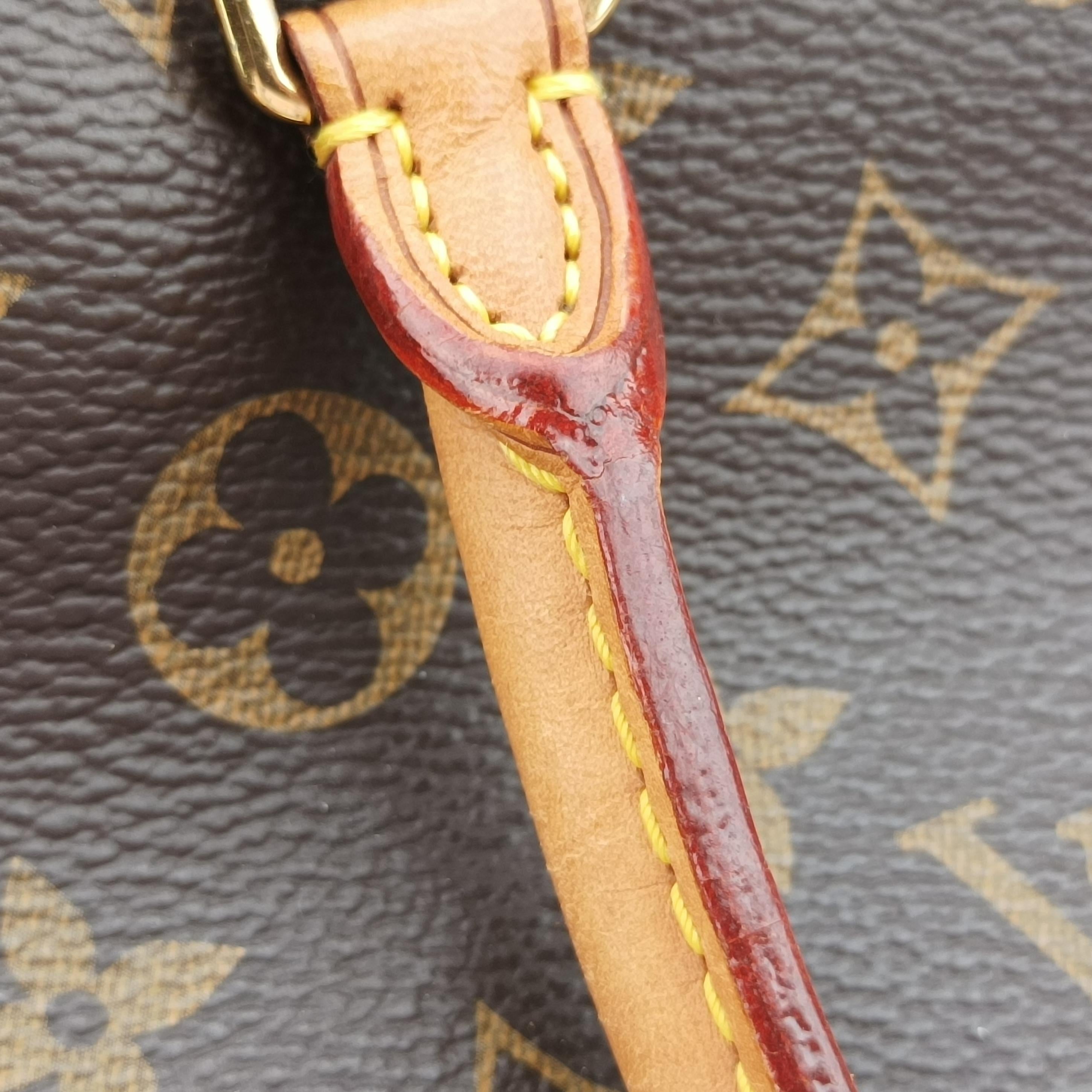 Pre-owned Louis Vuitton PALLAS Brown×CERISE Monogram Canvas×calf leather M92192 shoulderbag | stylenewstar