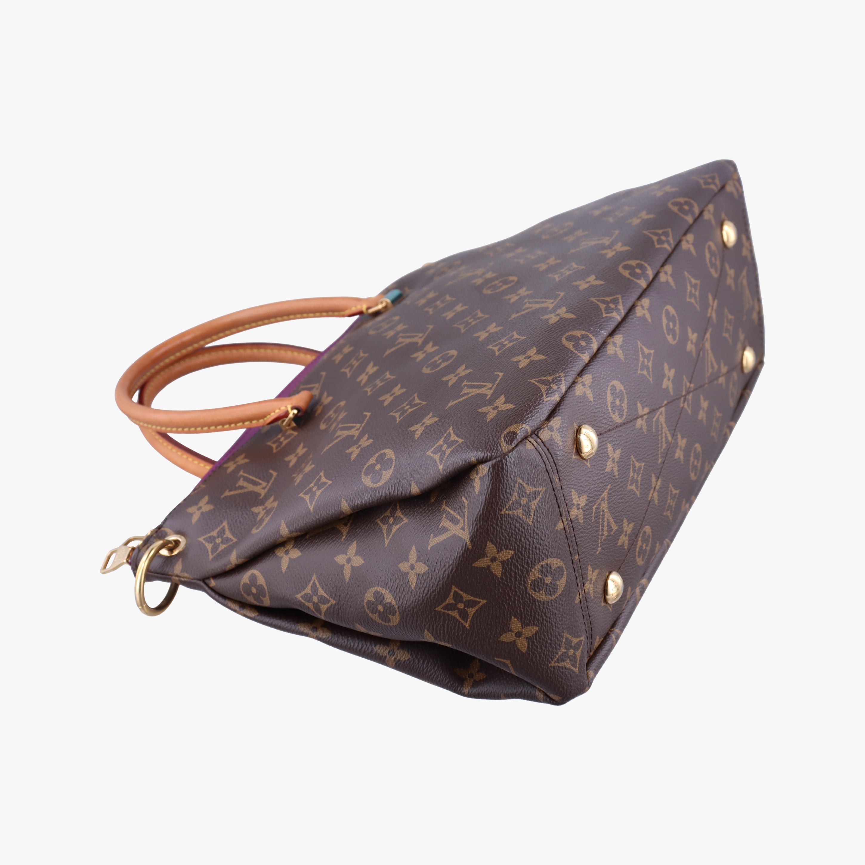 Pre-owned Louis Vuitton PALLAS Brown×CERISE Monogram Canvas×calf leather M92192 shoulderbag | stylenewstar