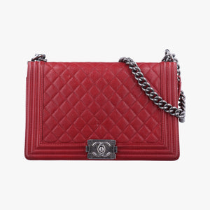 Pre-owned Chanel BOY CHANEL Red caviar skin A92193 shoulderbag | stylenewstar
