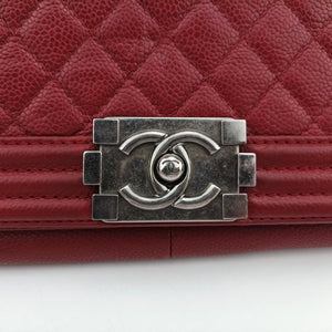 Pre-owned Chanel BOY CHANEL Red caviar skin A92193 shoulderbag | stylenewstar