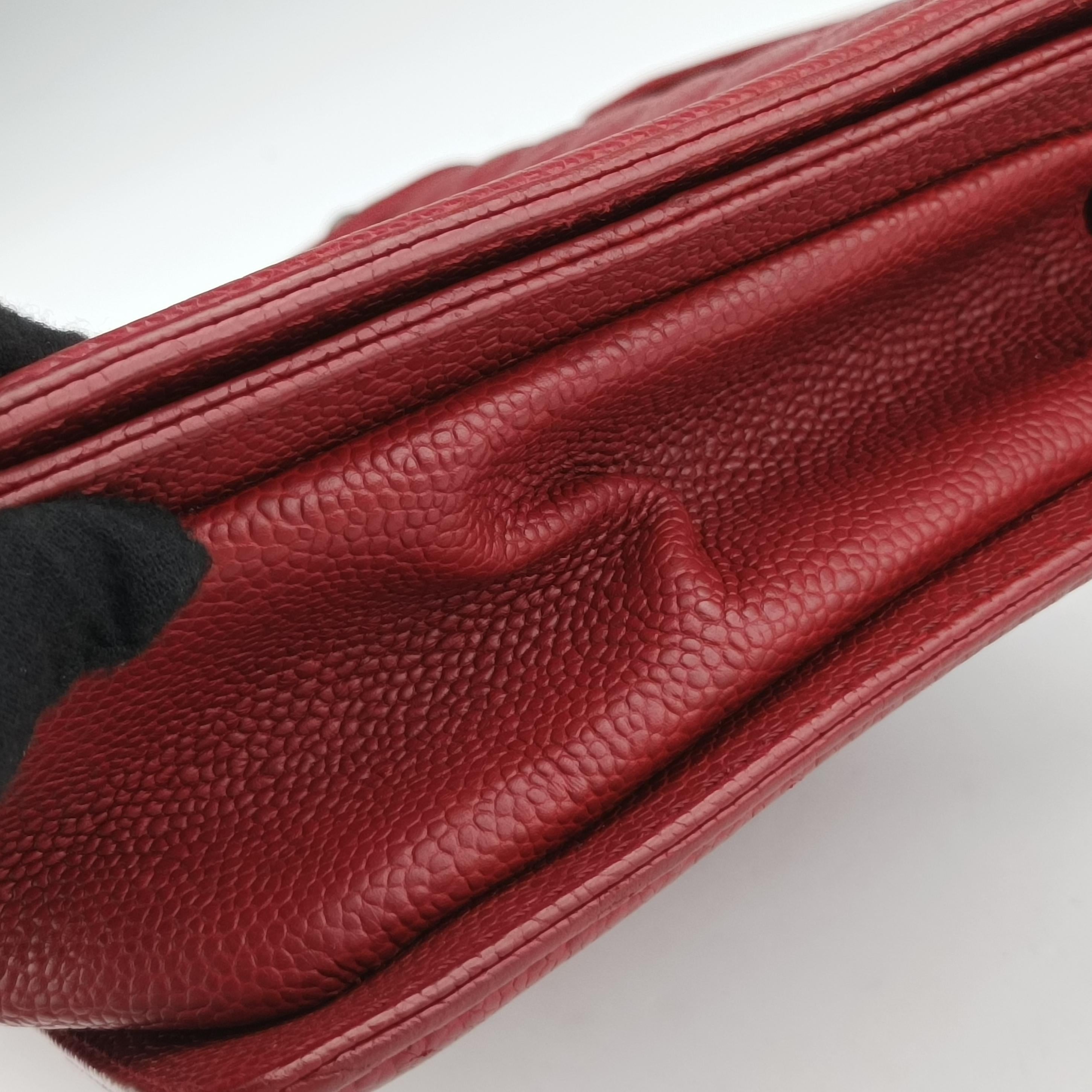 Pre-owned Chanel BOY CHANEL Red caviar skin A92193 shoulderbag | stylenewstar