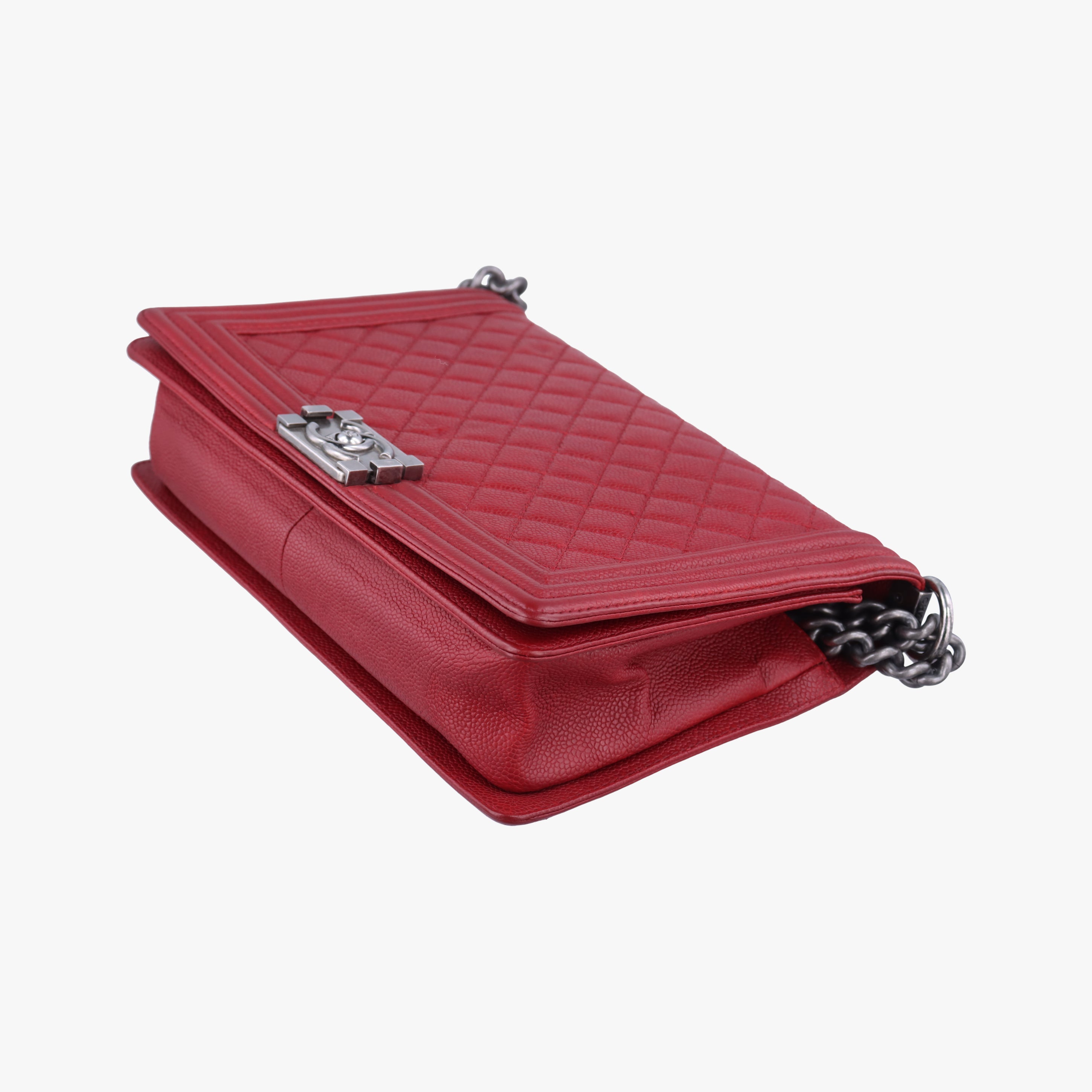 Pre-owned Chanel BOY CHANEL Red caviar skin A92193 shoulderbag | stylenewstar