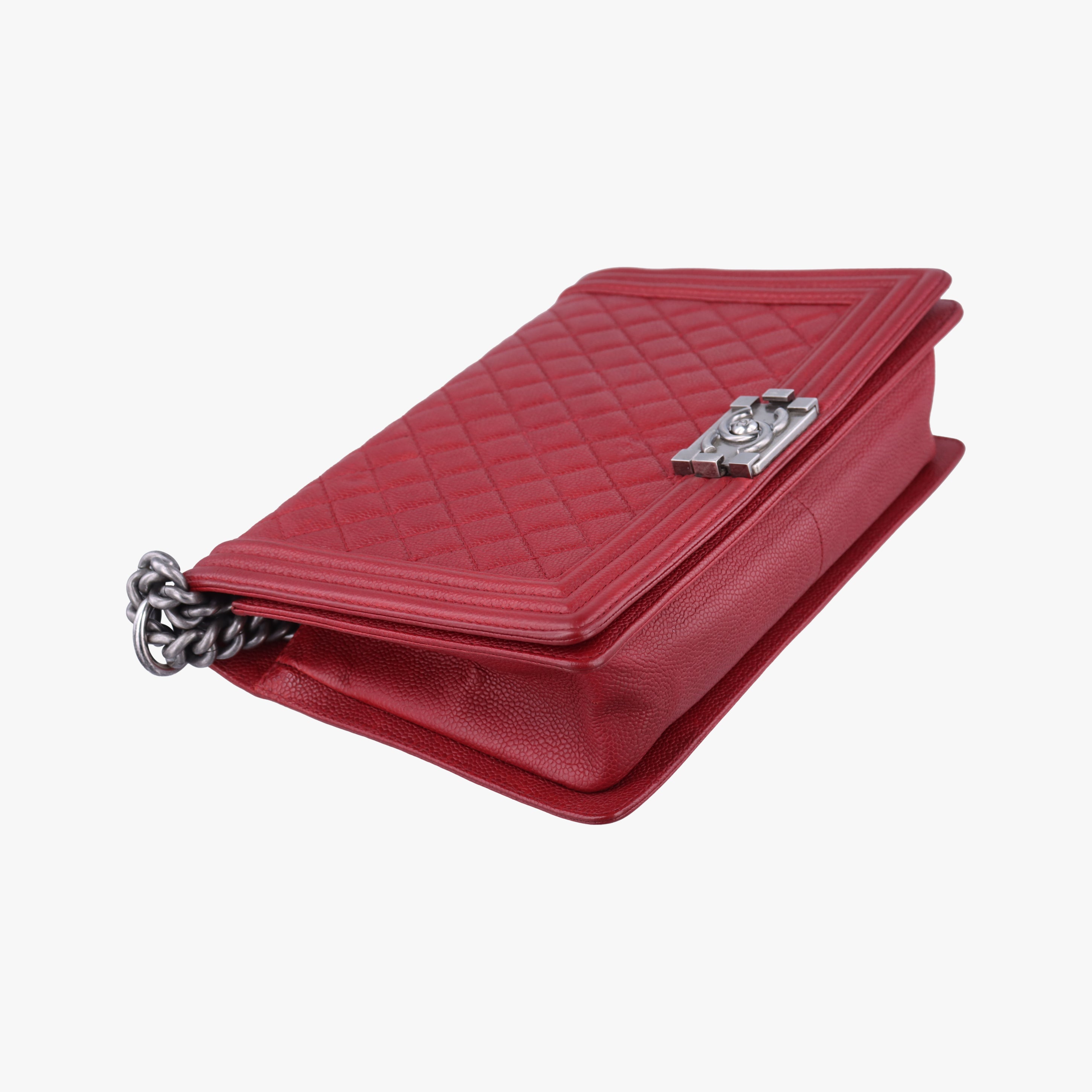 Pre-owned Chanel BOY CHANEL Red caviar skin A92193 shoulderbag | stylenewstar