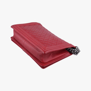 Pre-owned Chanel BOY CHANEL Red caviar skin A92193 shoulderbag | stylenewstar