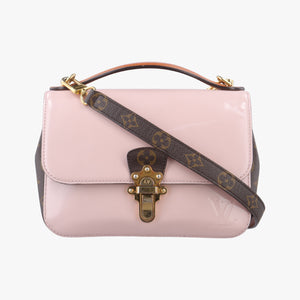 Pre-owned Louis Vuitton Cherry Wood BB Rose Ballerine PVC coated canvas×Vernis M51952 shoulderbag | stylenewstar