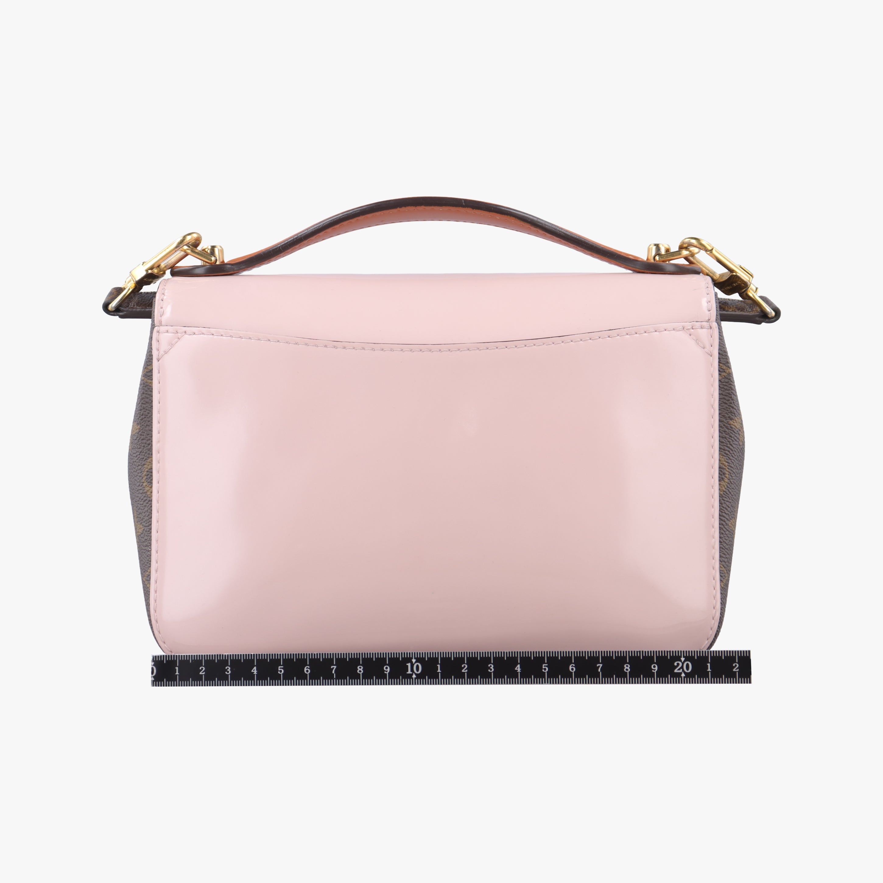 Pre-owned Louis Vuitton Cherry Wood BB Rose Ballerine PVC coated canvas×Vernis M51952 shoulderbag | stylenewstar