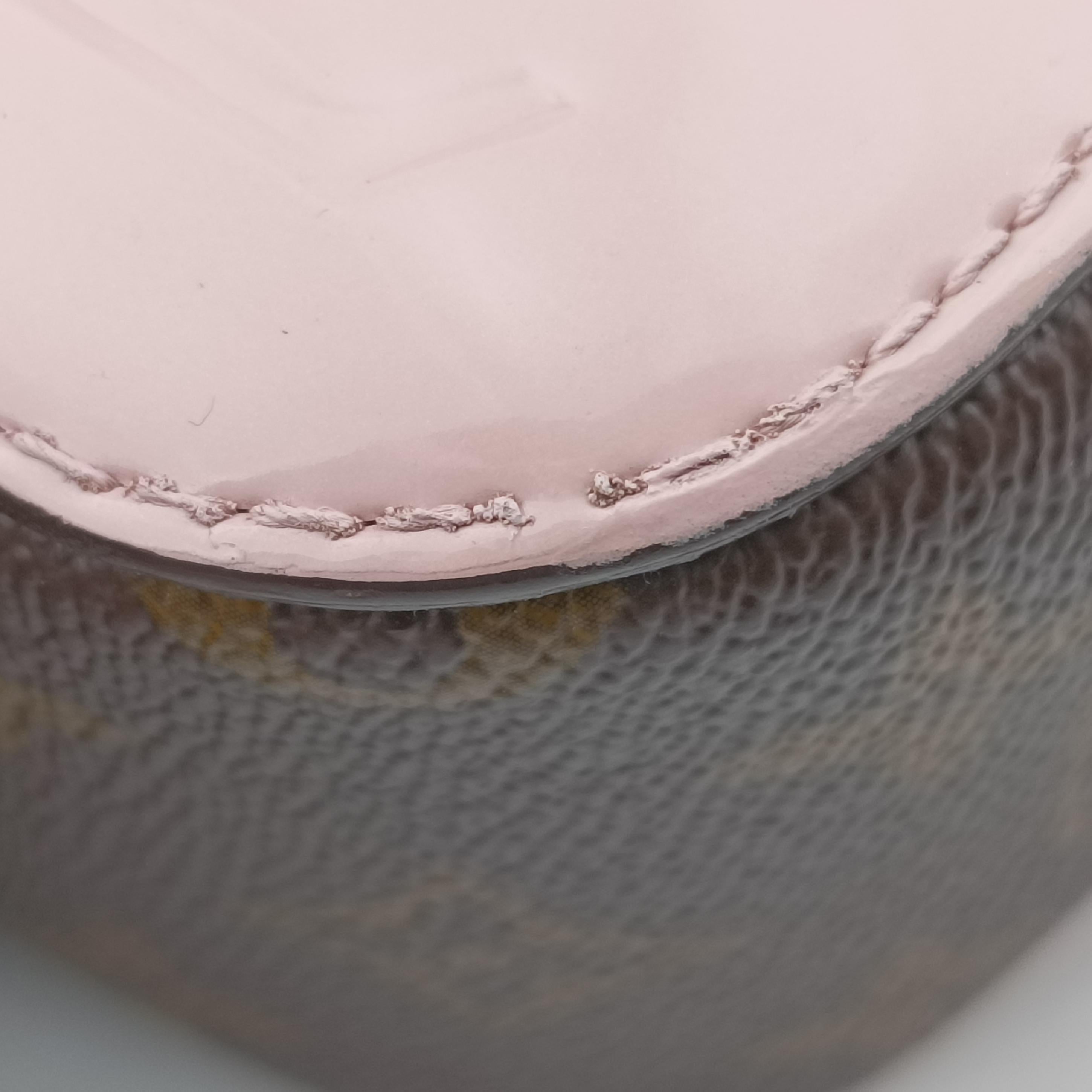 Pre-owned Louis Vuitton Cherry Wood BB Rose Ballerine PVC coated canvas×Vernis M51952 shoulderbag | stylenewstar