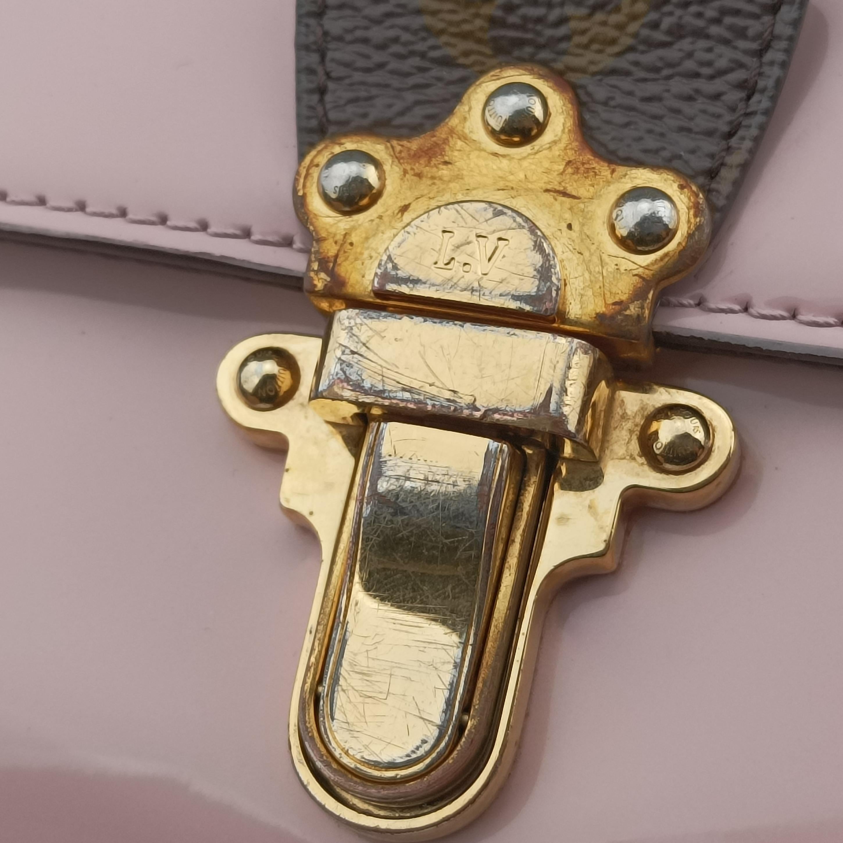 Pre-owned Louis Vuitton Cherry Wood BB Rose Ballerine PVC coated canvas×Vernis M51952 shoulderbag | stylenewstar