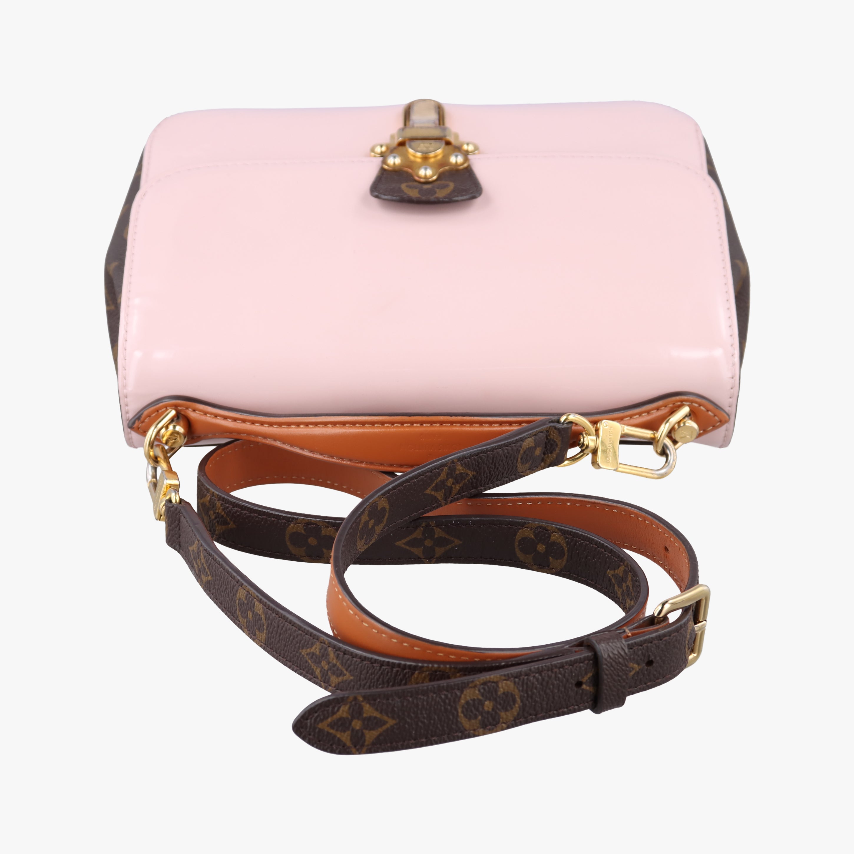 Pre-owned Louis Vuitton Cherry Wood BB Rose Ballerine PVC coated canvas×Vernis M51952 shoulderbag | stylenewstar