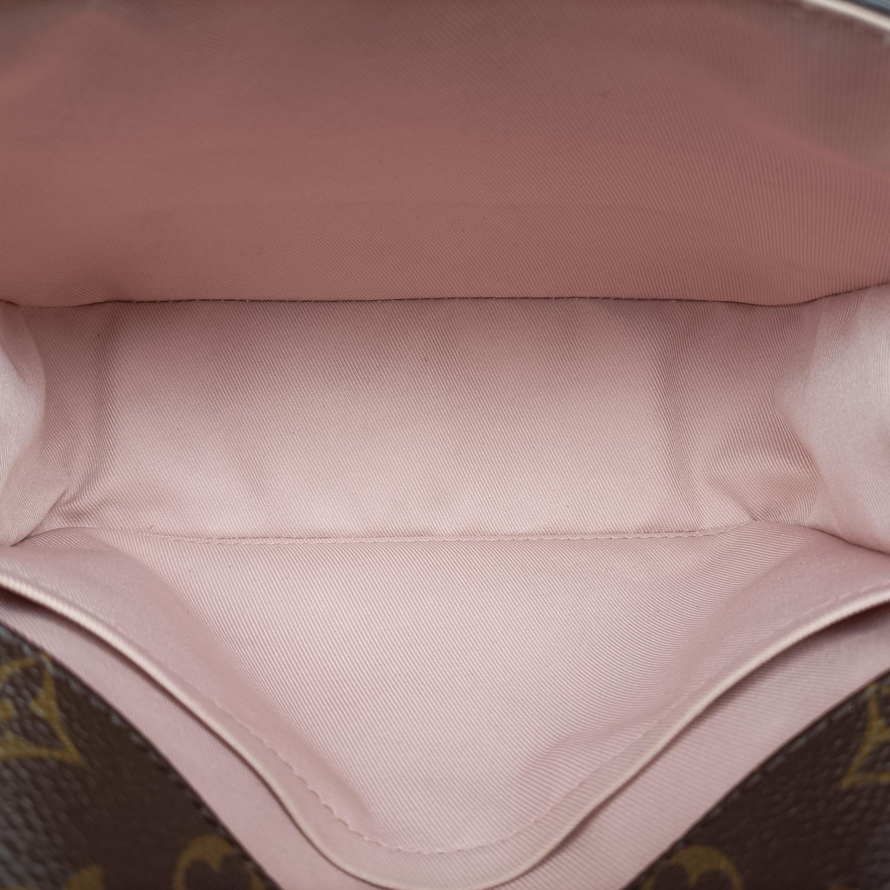 Pre-owned Louis Vuitton Cherry Wood BB Rose Ballerine PVC coated canvas×Vernis M51952 shoulderbag | stylenewstar