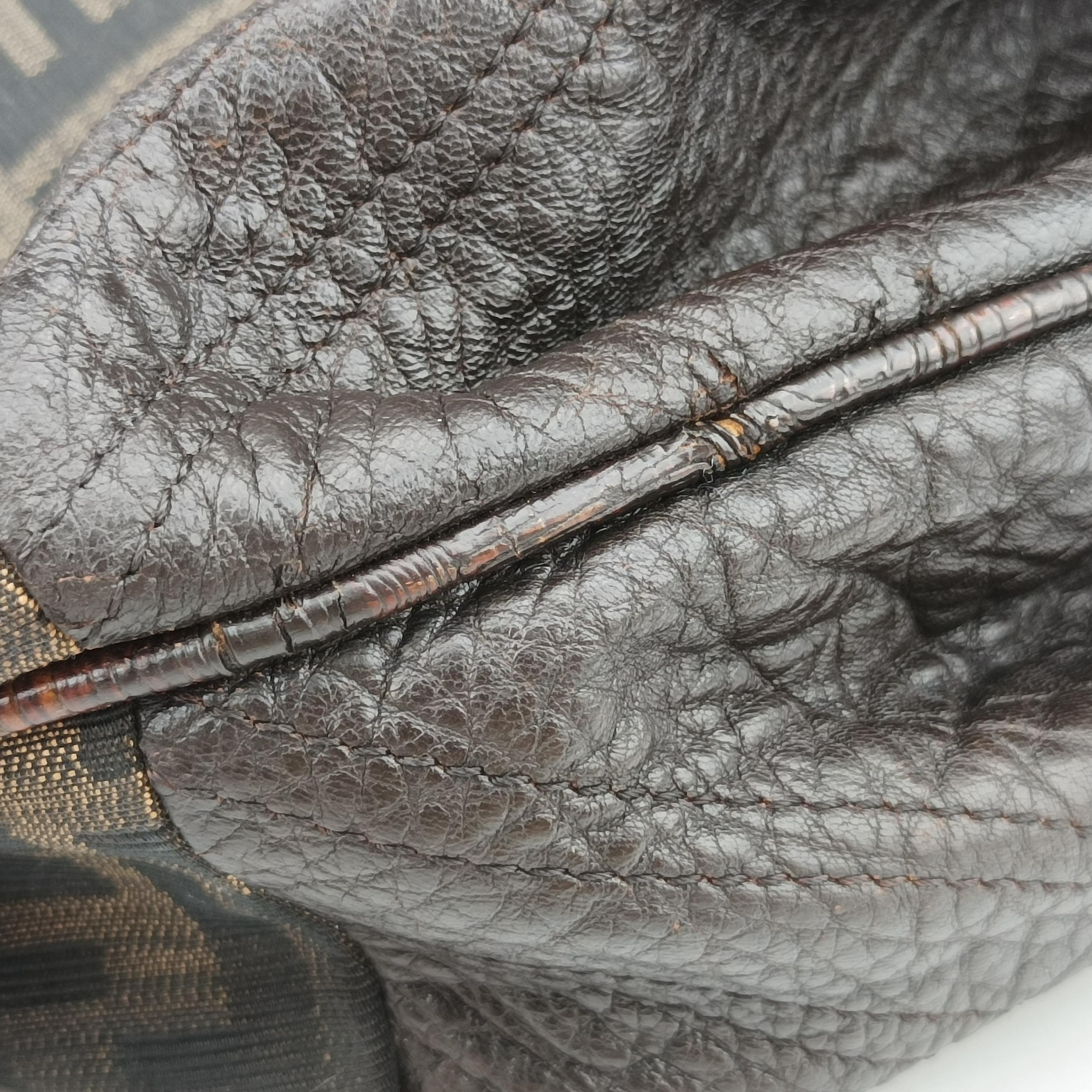 Pre-owned Fendi Spy Brown Canvas×Leather 8BR511 handbag | stylenewstar