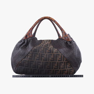 Pre-owned Fendi Spy Brown Canvas×Leather 8BR511 handbag | stylenewstar