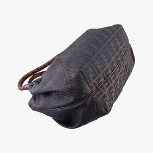 Pre-owned Fendi Spy Brown Canvas×Leather 8BR511 handbag | stylenewstar