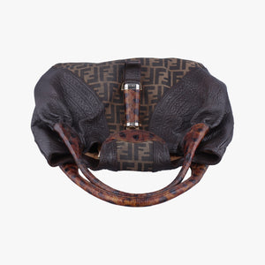 Pre-owned Fendi Spy Brown Canvas×Leather 8BR511 handbag | stylenewstar