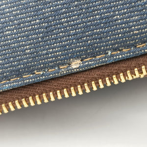 Pre-owned Christian Dior street chic Navy x Brown Leather x Denim  handbag | stylenewstar