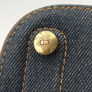Pre-owned Christian Dior street chic Navy x Brown Leather x Denim  handbag | stylenewstar