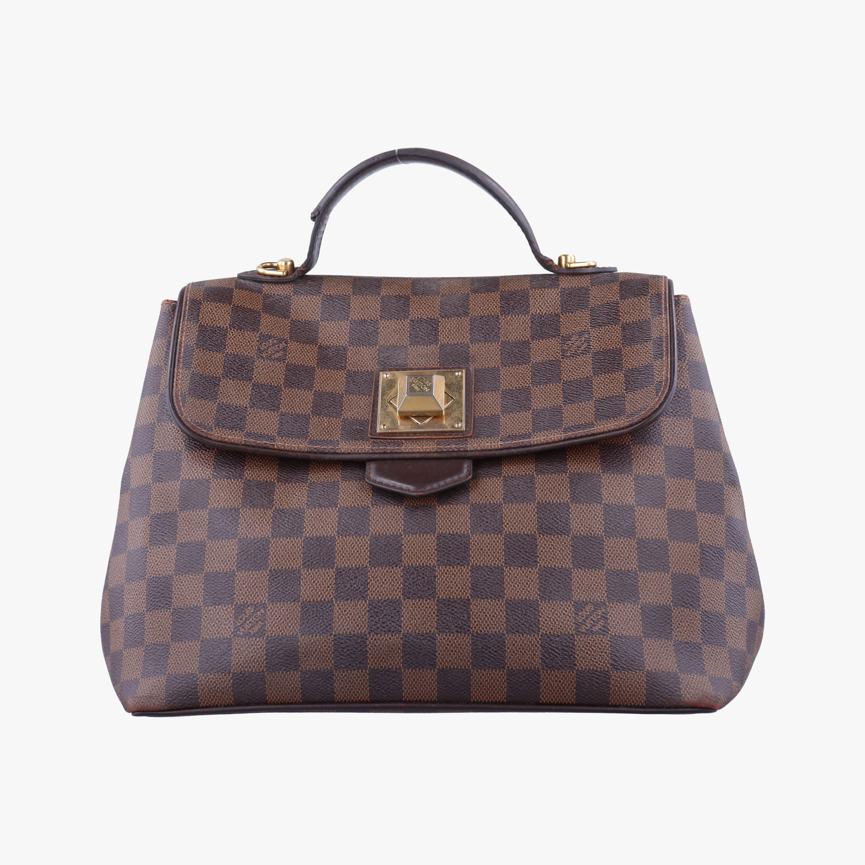 Pre-owned Louis Vuitton BERGAMO MM EBENE Damier Canvas N41168 handbag | stylenewstar