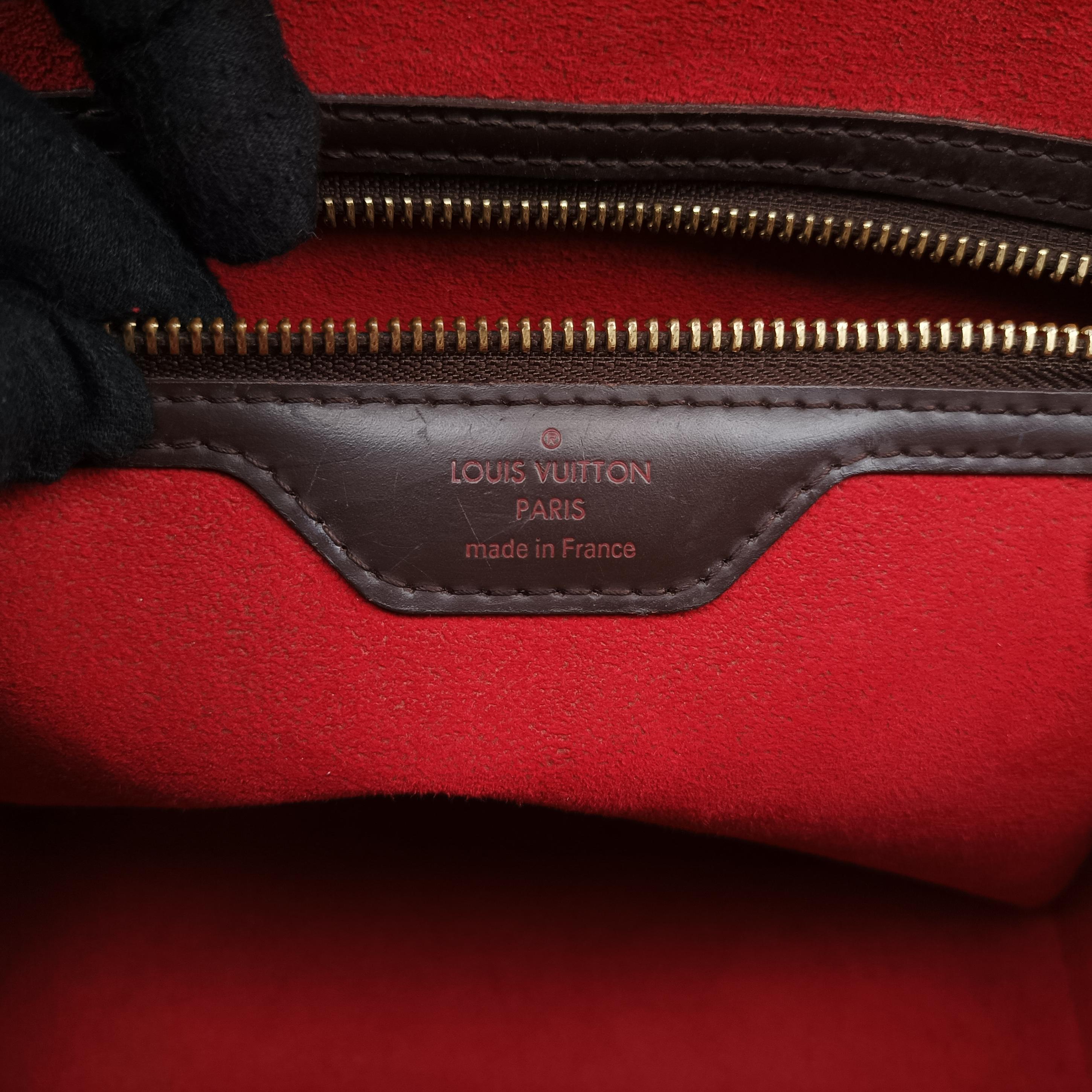 Pre-owned Louis Vuitton BERGAMO MM EBENE Damier Canvas N41168 handbag | stylenewstar