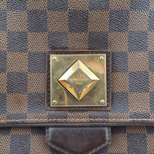 Pre-owned Louis Vuitton BERGAMO MM EBENE Damier Canvas N41168 handbag | stylenewstar