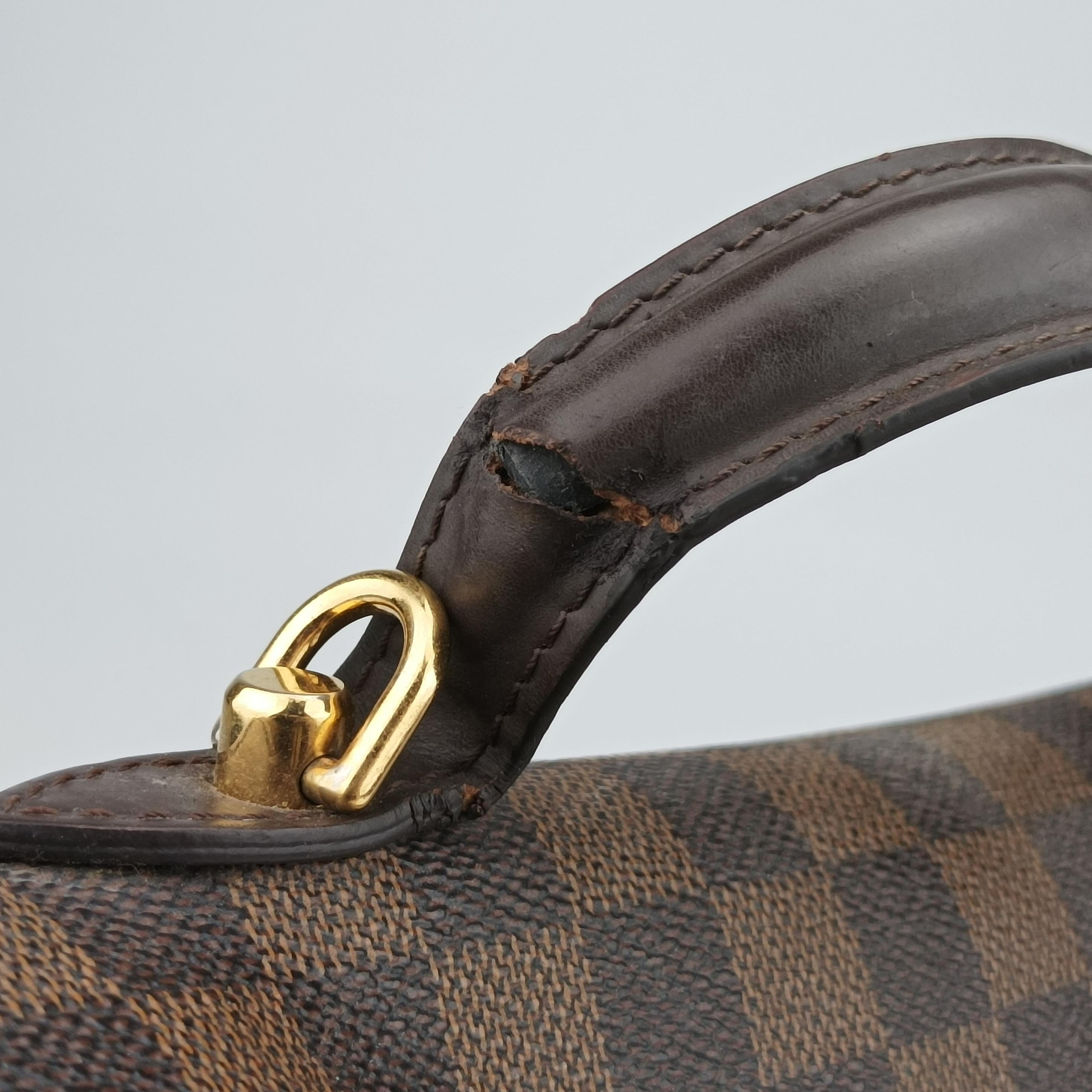 Pre-owned Louis Vuitton BERGAMO MM EBENE Damier Canvas N41168 handbag | stylenewstar