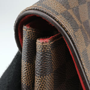 Pre-owned Louis Vuitton BERGAMO MM EBENE Damier Canvas N41168 handbag | stylenewstar