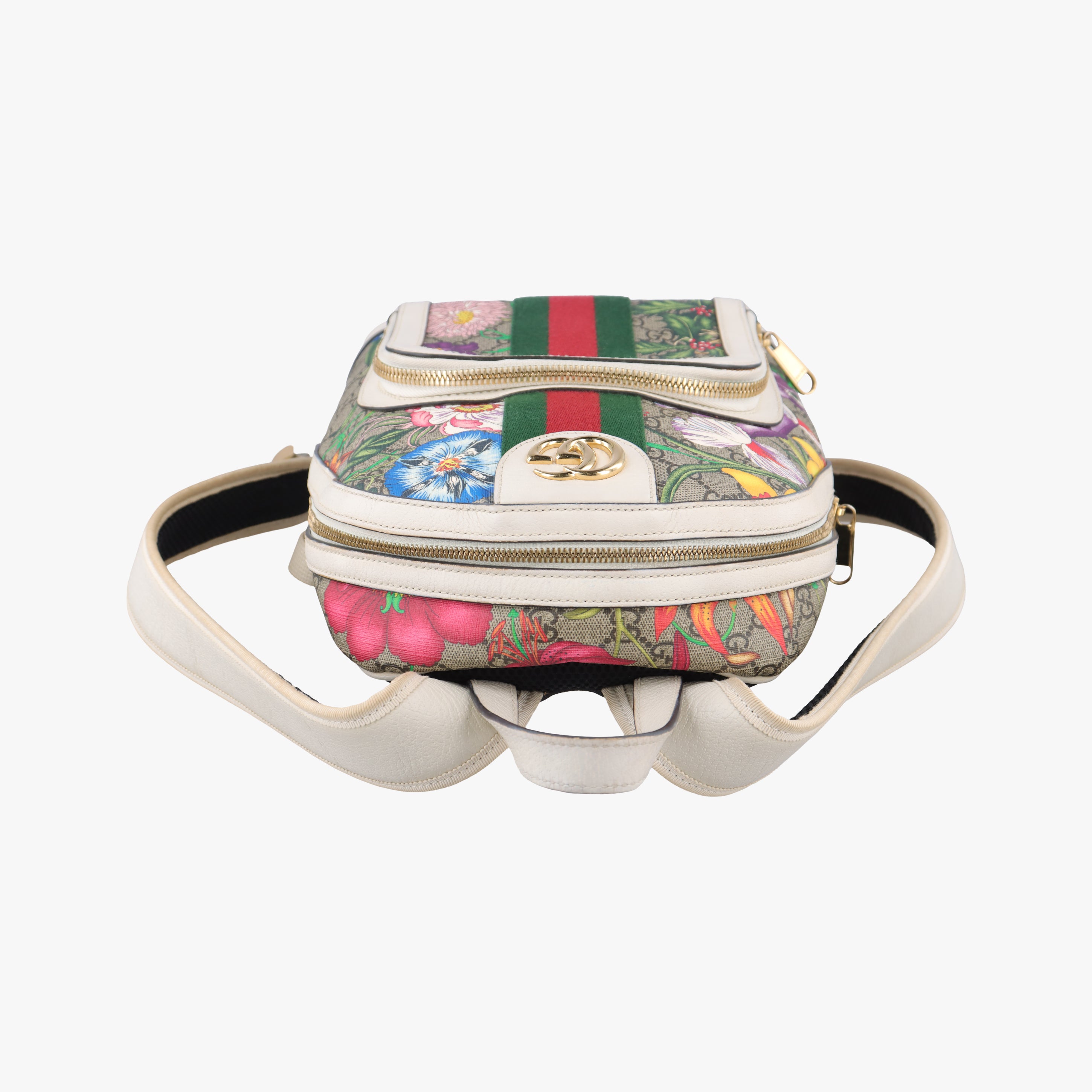 Pre-owned Gucci Ophidia Flora Multicolour PVC coated canvas×Leather 547965 backpack/rucksack | stylenewstar