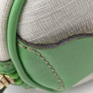 Pre-owned Gucci GG Supreme Tattoo Print Heart Charm Joy Green x White x Black PVC coated canvas 190257 handbag | stylenewstar